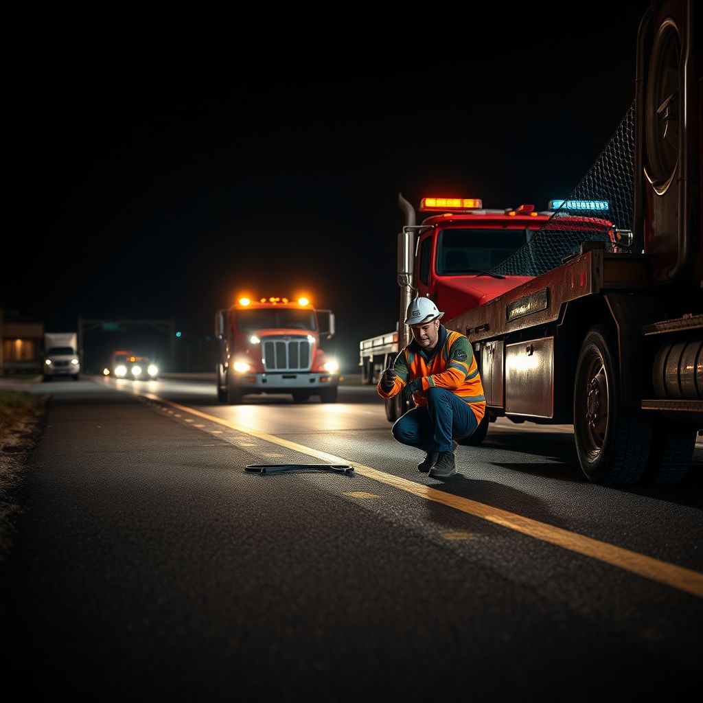 A DAD'S TOWING SERVICE LLC tow truck driver smiling and giving a thumbs up after successfully assisting a motorist in Edgewater, Colorado.